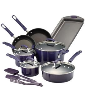 Rachael Ray - 14pc Classic Brights Nonstick Cookware
