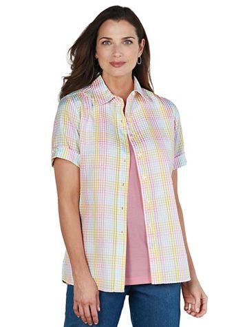 Haband Women’s Button Front Seersucker Shirt - Image 1 of 7