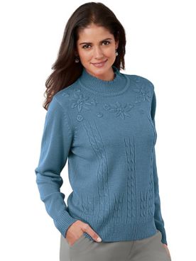 Haband Women’s Floral Detail Sweater 