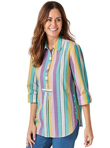 Haband Women’s Button Accent Cotton Tunic  - Image 1 of 5