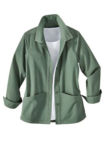 Haband Women’s Button Front Stretch Cotton Jacket - Image 2 of 2