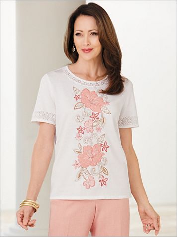 La Dolce Vita Floral Applique Sweater by Alfred Dunner - Image 1 of 1