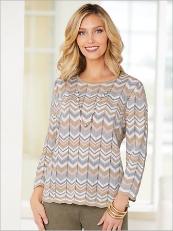 Boardroom Zig Zag Stitch Sweater by Alfred Dunner - Image 1 of 1