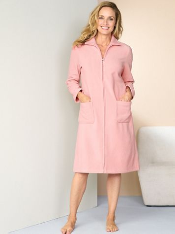 Fleece Zip Front Long Sleeve Robe - Image 1 of 2