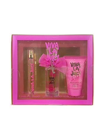 Viva La Juicy La Fleur for Women by Juicy Couture 3 Pc. Gift Set (EDT Spr 1.3 oz+ 0.33 oz + Body Souffle 1.7 oz) - Image 1 of 1