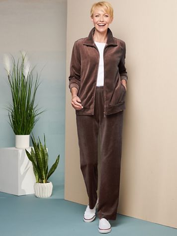 Premium Velour Jacket & Pant Two-Piece Set by D&D Lifestyle™ - Image 1 of 5