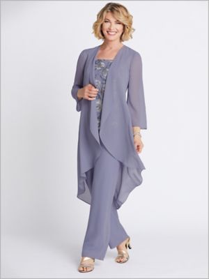 formal duster pant suits
