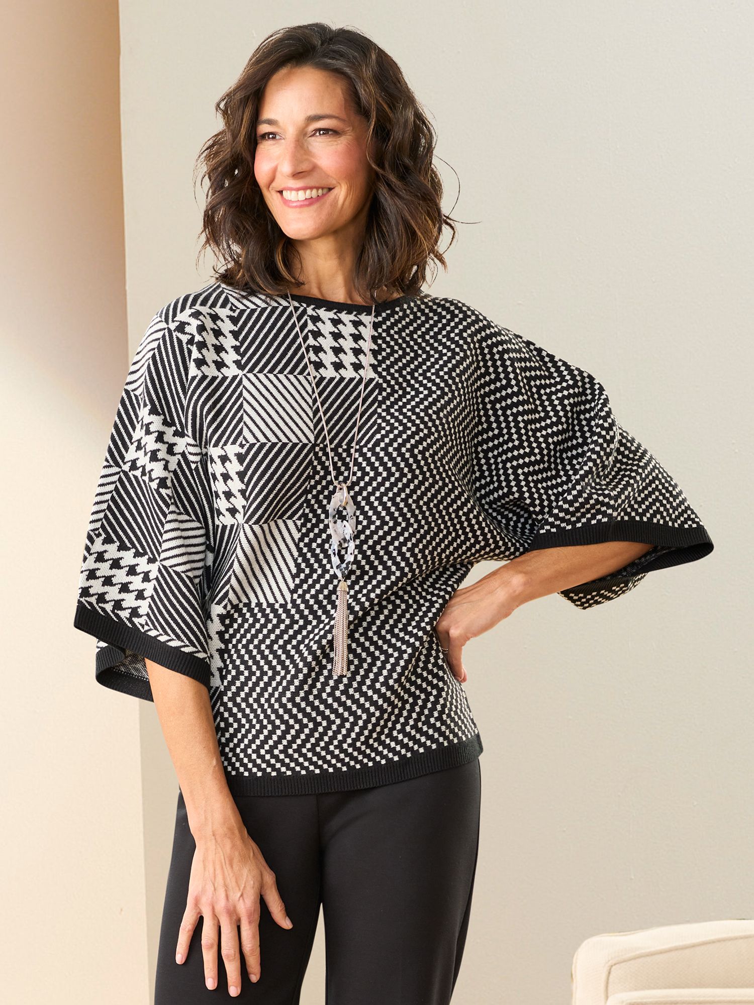 Brownstone Studio® Check It Out Dolman Sweater