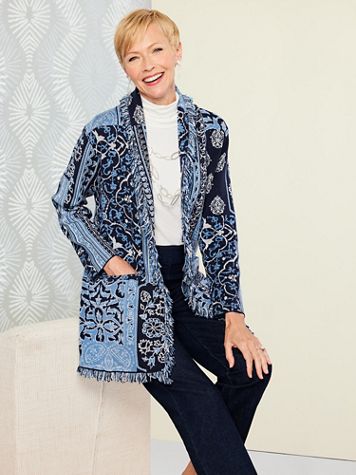 Jacquard Fringe Cardigan - Image 3 of 3