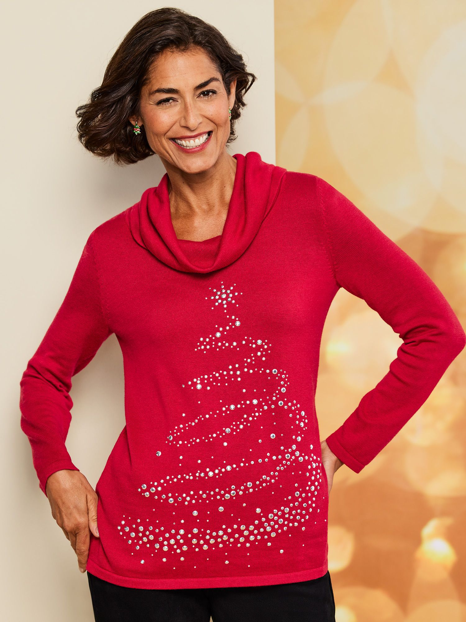 Dazzling Tree Cowl Sweater