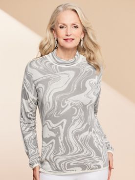 Marled Jacquard Sweater