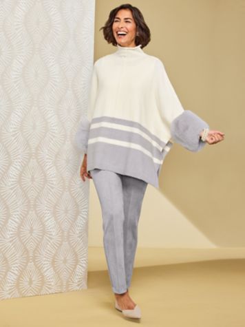 Mock Neck Sweater Pullover & Slimtacular Microsuede Pants
