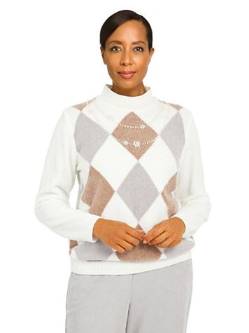 Alfred Dunner® Stonehenge Argyle Chenille Sweater - Image 1 of 4