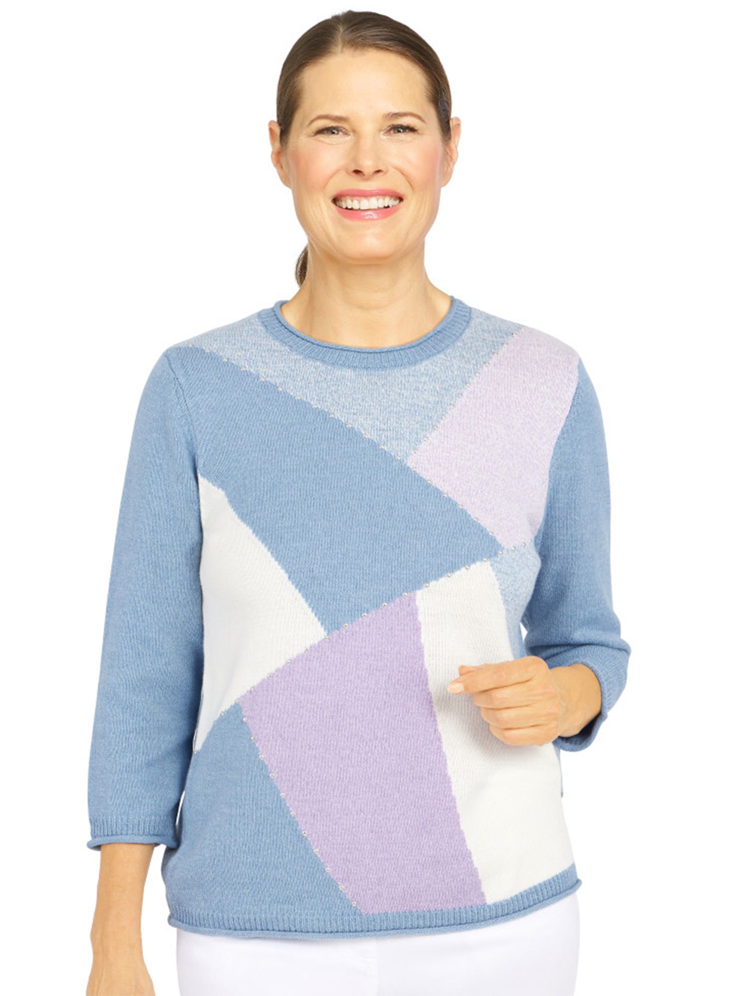 Alfred Dunner® Victoria Falls Cozy Colorblock Sweater