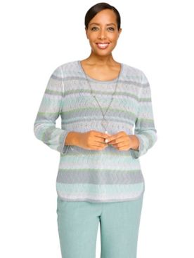 Alfred Dunner® Ladylike Nautical Stripe Sweater