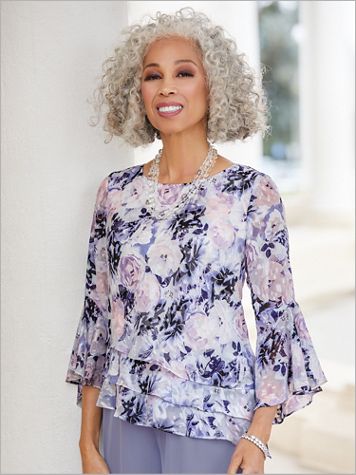 Fantasia Floral Tiered Top by Alex Evenings - Image 1 of 1