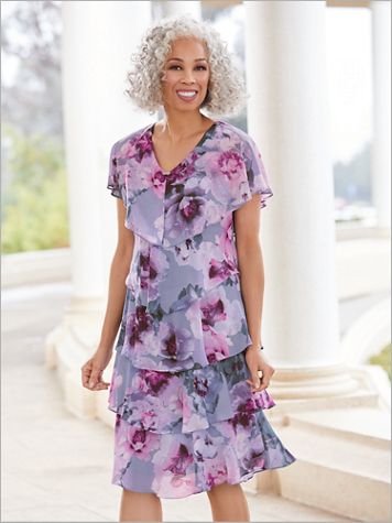 Flirty Floral Tiered Dress - Image 1 of 2