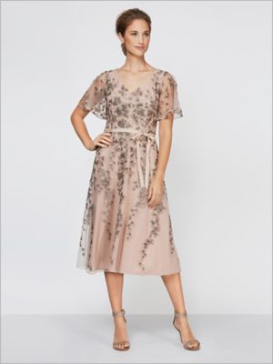 flutter sleeve formal dress