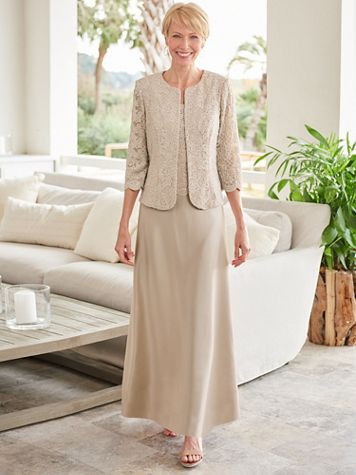 Alex Evenings Luxe Jacket Gown - Image 1 of 2