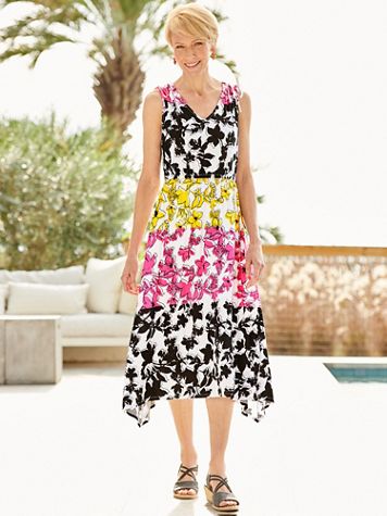 Ruby Rd. Shadow Floral Knit Print Dress - Image 1 of 2