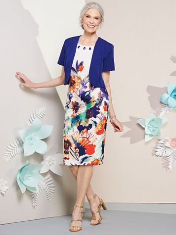 Floral Print Jacket Dress - Image 3 of 3