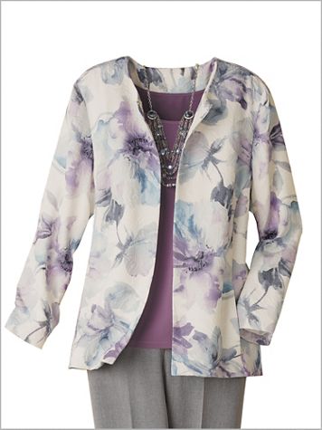 Watercolor Jacquard Jacket by Alfred Dunner - Image 1 of 1