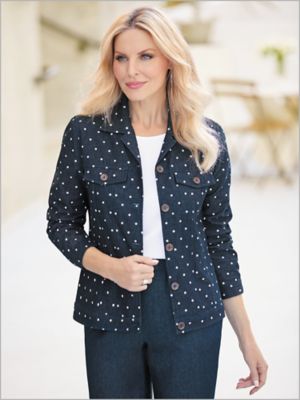 polka dot jean jacket