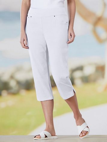 Knit Denim Pull-On Capri Jeans by Ruby Rd. - Image 1 of 1