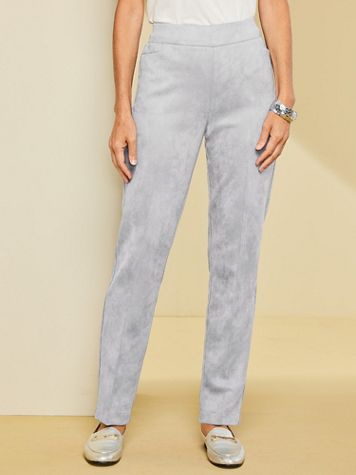 Slimtacular® Stretch Microsuede Pants - Image 1 of 4