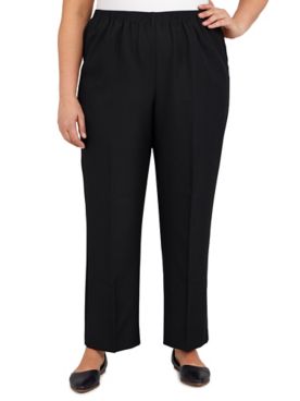 Alfred Dunner Classic Tailored Textured Proportioned Straight Leg Pants