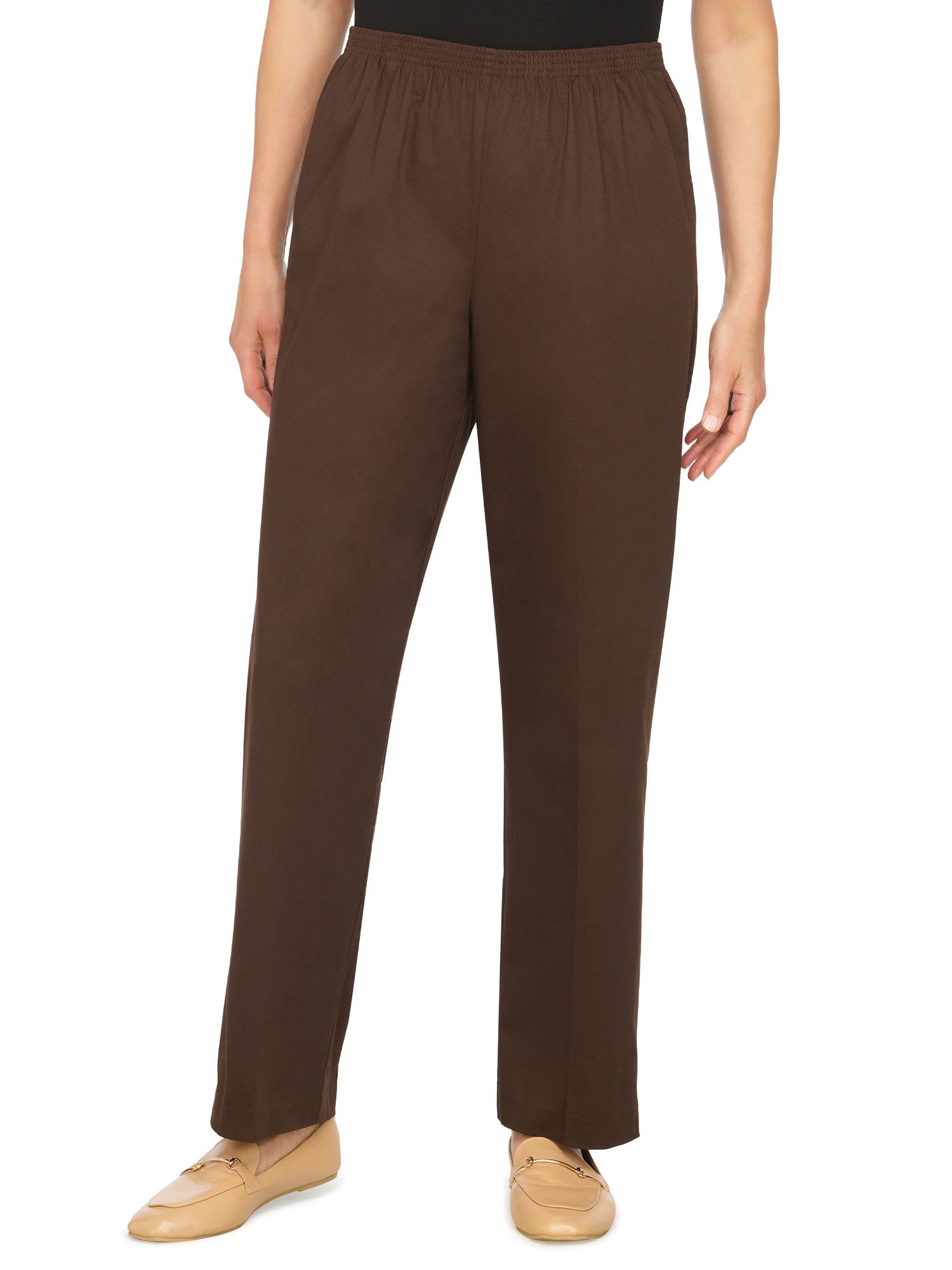 Alfred Dunner Classic Pull-On Twill Proportioned Straight Leg Pants