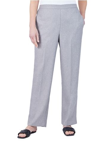 Alfred Dunner Tivoli Gardens Pull-On Proportioned Herringbone Textured Straight Leg Pants - Image 1 of 6