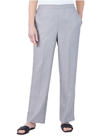 Alfred Dunner Tivoli Gardens Pull-On Proportioned Herringbone Textured Straight Leg Pants - Image 1 of 4