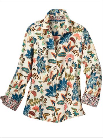 Foxcroft Fall Floral Long Sleeve Shirt - Image 1 of 1