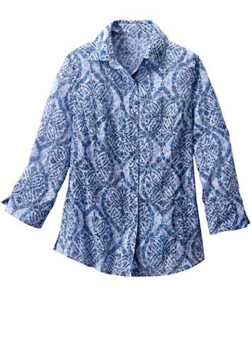 Batik Burnout 3/4 Sleeve Shirt - Image 1 of 1