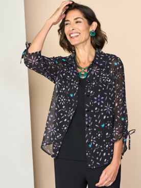 Jewels In the Night 3/4 Sleeve Shirt