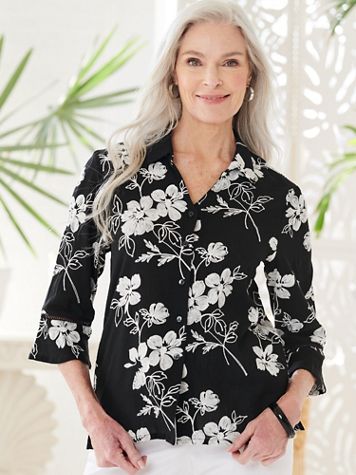 Alfred Dunner Floral Embroidered Shirt - Image 1 of 1