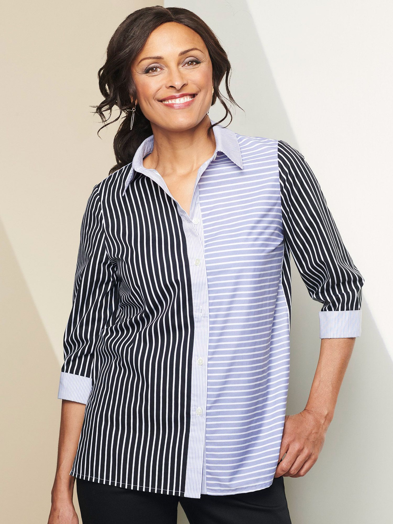 Mixed Stripe Big Shirt