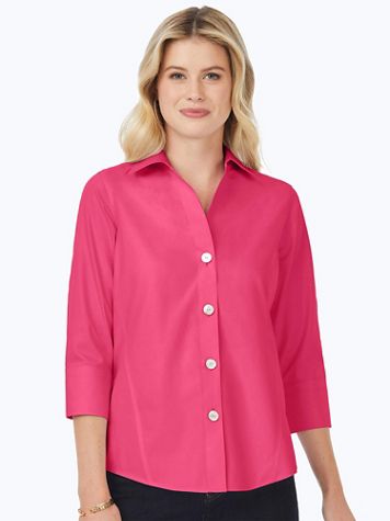 Foxcroft Paityn Essential Pinpoint Non-Iron Shirt - Image 1 of 9