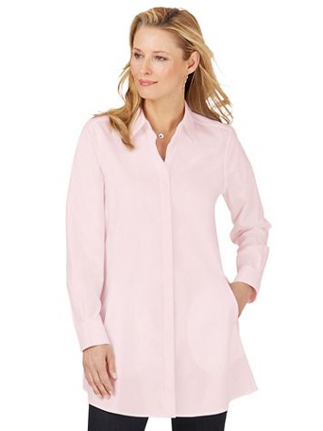 Foxcroft Cici Essential Pinpoint Non-Iron Tunic - Image 1 of 9