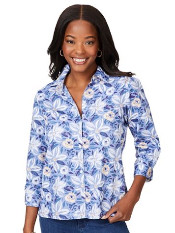 Ruby Non-Iron Brushstoke Blossoms Shirt - Image 7 of 7