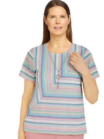 Alfred Dunner® Isle Of Capri Spliced Textured Top - Image 1 of 1