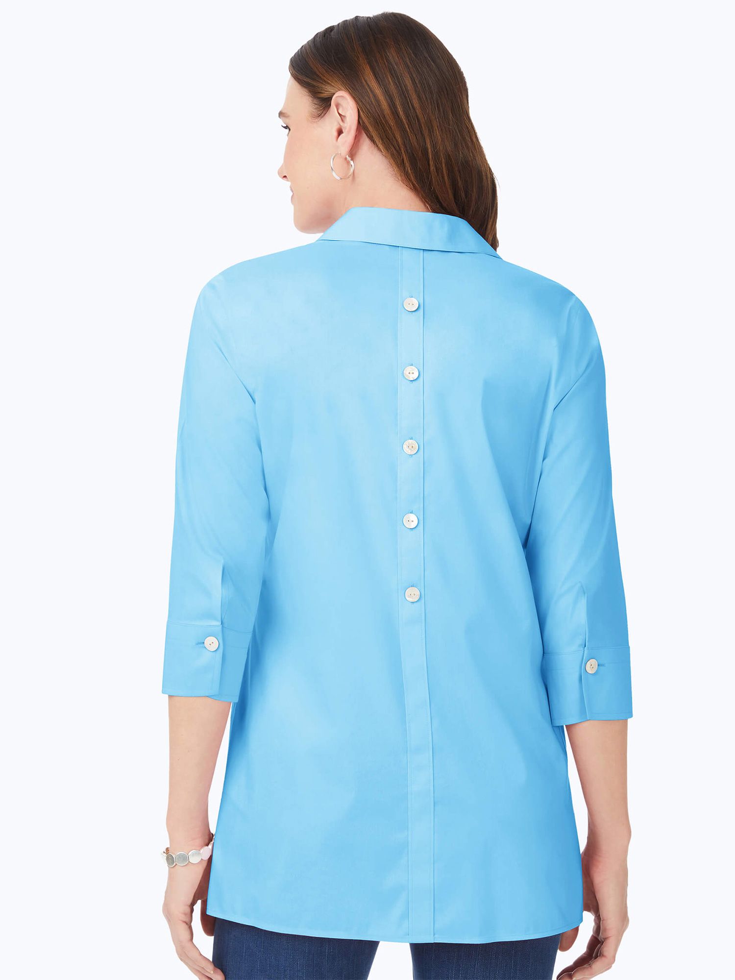 Pamela 3/4 Sleeve Solid Stretch Blouse