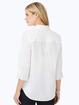 Paulie Elbow Sleeve Solid Stretch Blouse