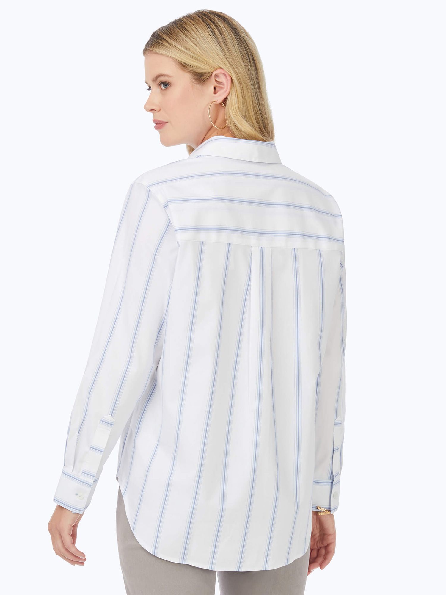 Boyfriend Long Sleeve Stretch Stripe Shirt