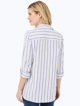 Germaine 3/4 Sleeve Soft Stripe Shirt
