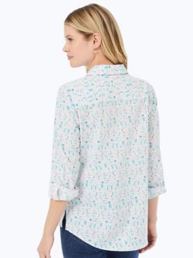 Zoey Long Sleeve Painted Wave Shirt