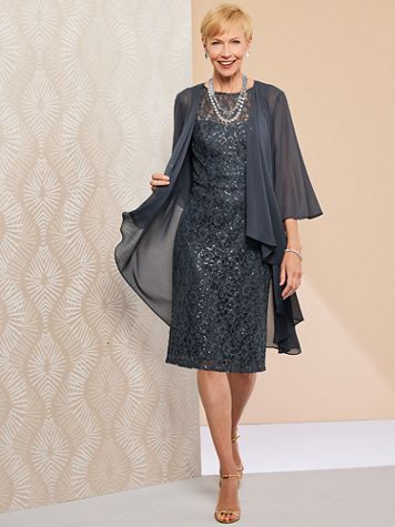 Sequin Lace Jacket Dress - Image 3 of 3