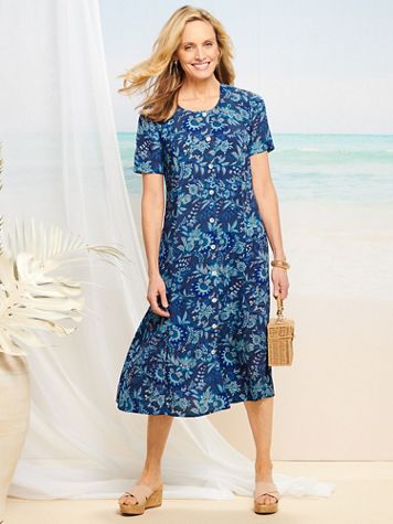Blue Blossom Button Front Dress - Image 2 of 2