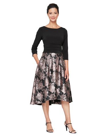 Alex Evenings Three Quarter Sleeve Floral Printed Party Dress - Image 2 of 2